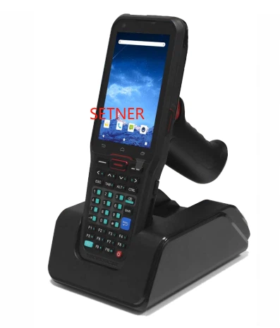 Android 4 '' stingra rūpnieciskā PDA ar UHF RFID svītrkodu skeneri